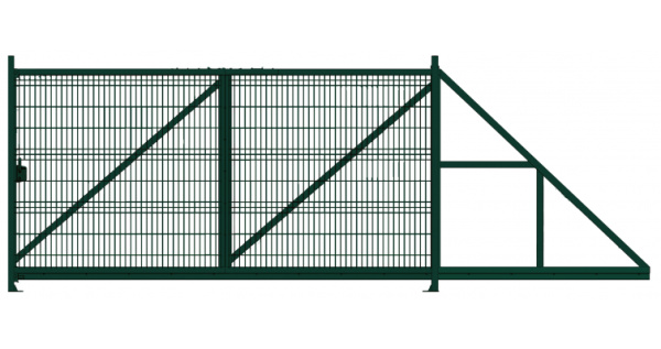 Ворота откатные Profi 2,03х4,0 RAL 6005 вправо